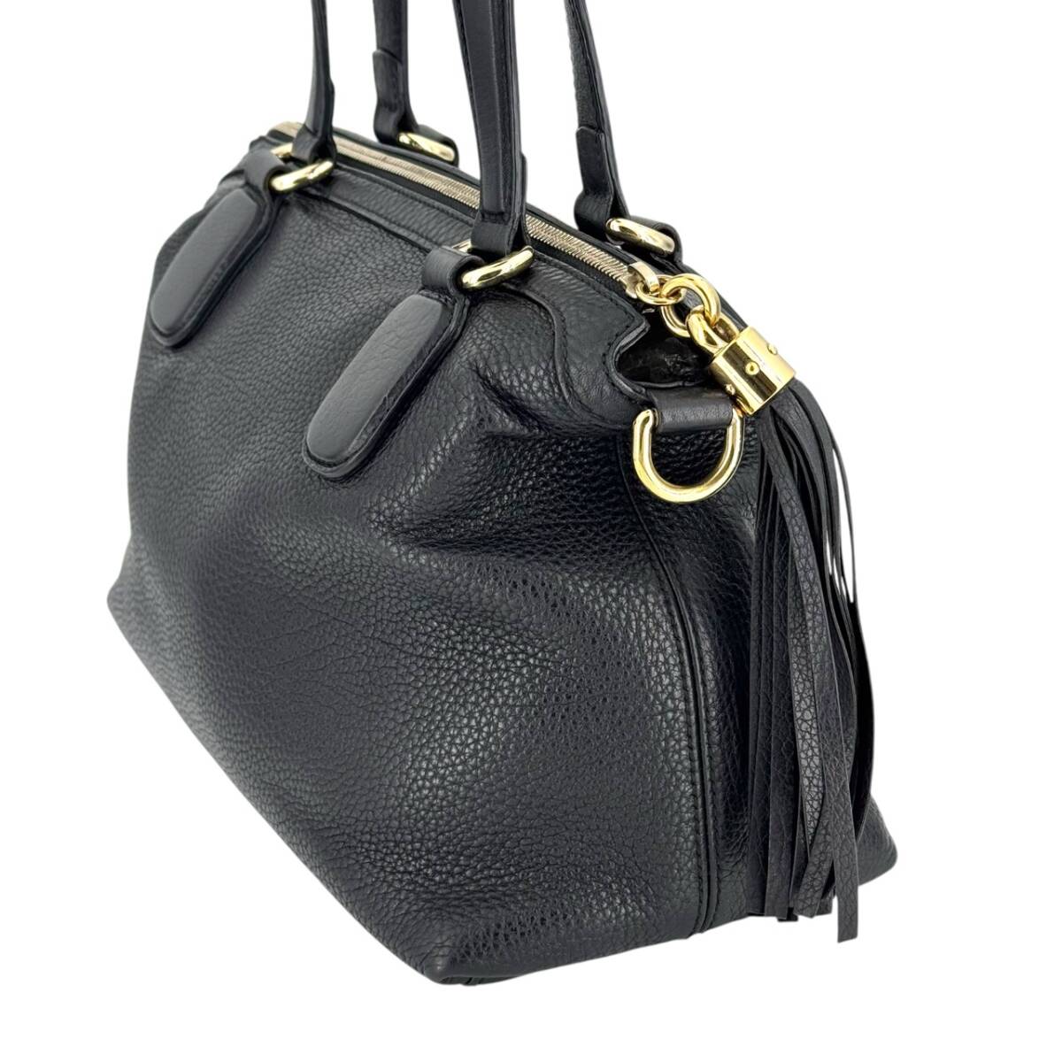 GUCCI グッチ ソーホー 2WAY ハンドバッグ ブラック レザー 308362