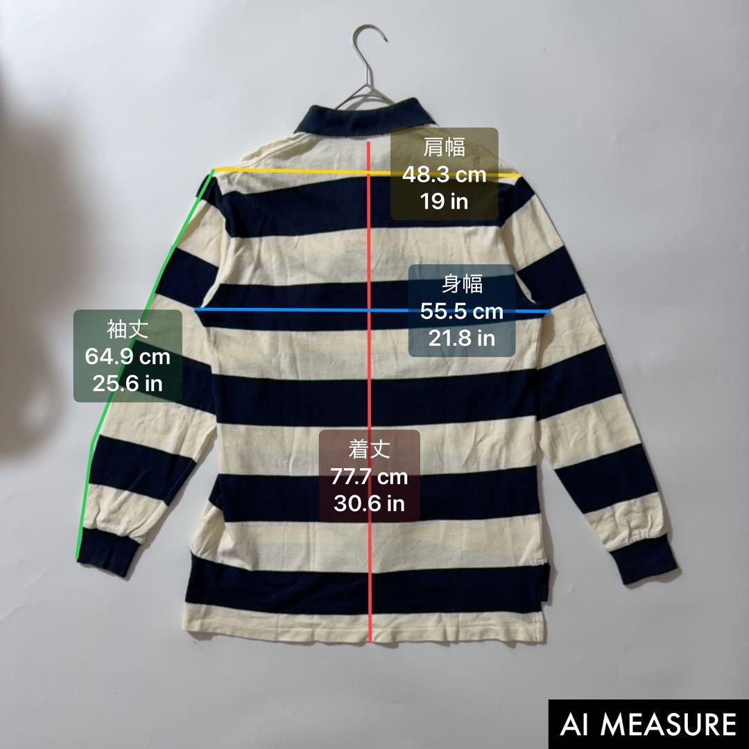 90s POLO by Ralph Lauren 太ボーダー ラガーシャツ ポロシャツ 常田大