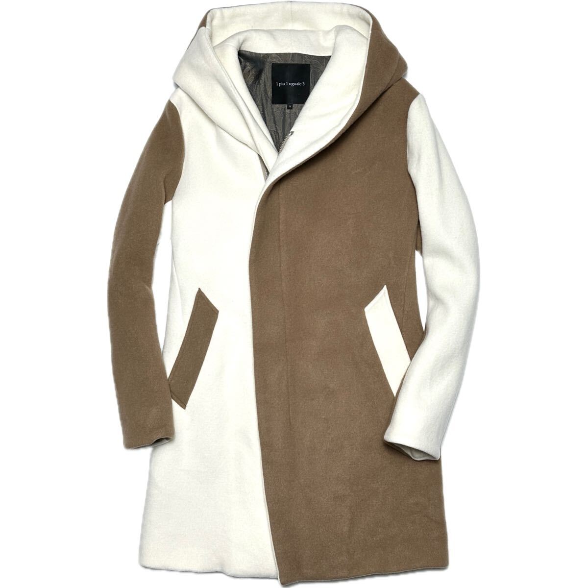 LEON掲載 定価16万 1piu1uguale3 PESCA LAMB MELTON CRAZY WRAP COAT