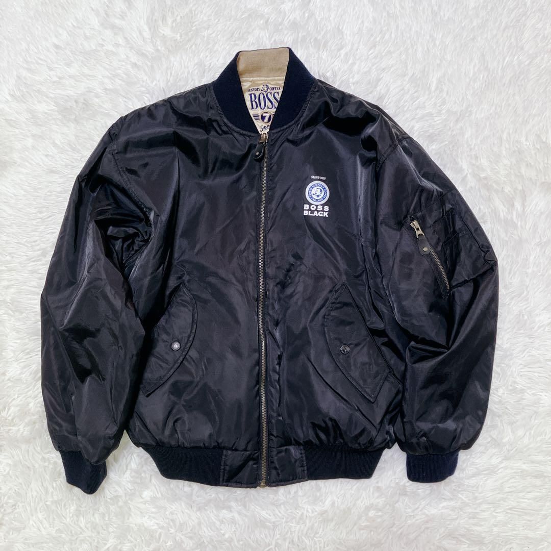 希少 非売品 BOSS ボスジャン リバーシブル MA-1 金 黒 ジャンパー