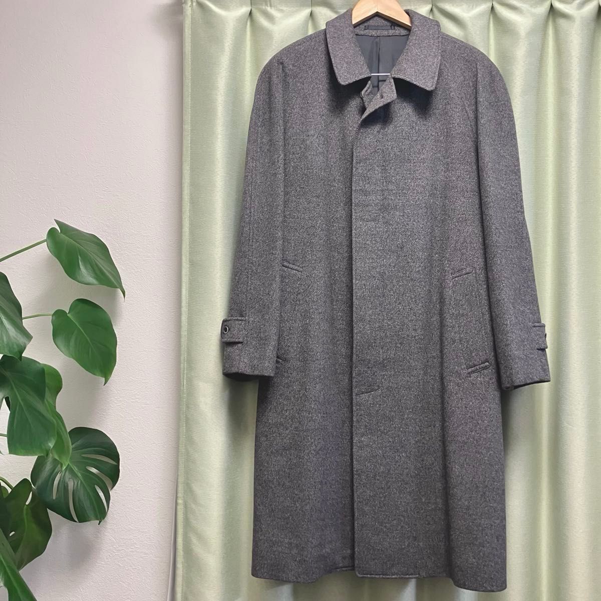 カシミア】JELLAN ジェラン 高級ウールロングコート ヘリンボーン