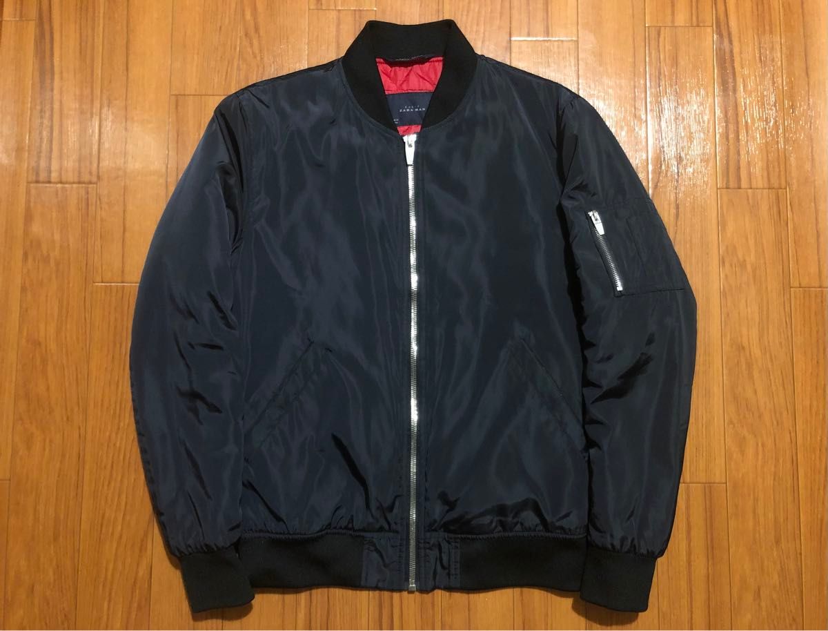 ZARA MAN MA-1ジャケット ネイビー Mサイズ フライトジャケット
