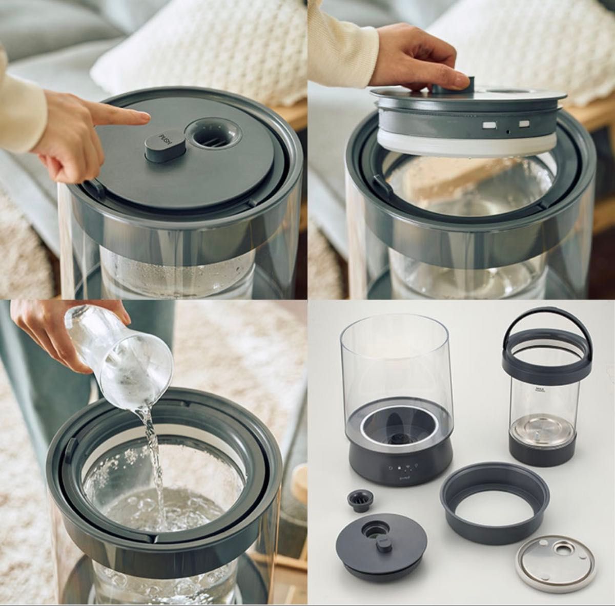 QUADS クワッズ ガラススチーム加湿器 GLASS グレー新品｜Yahoo!フリマ