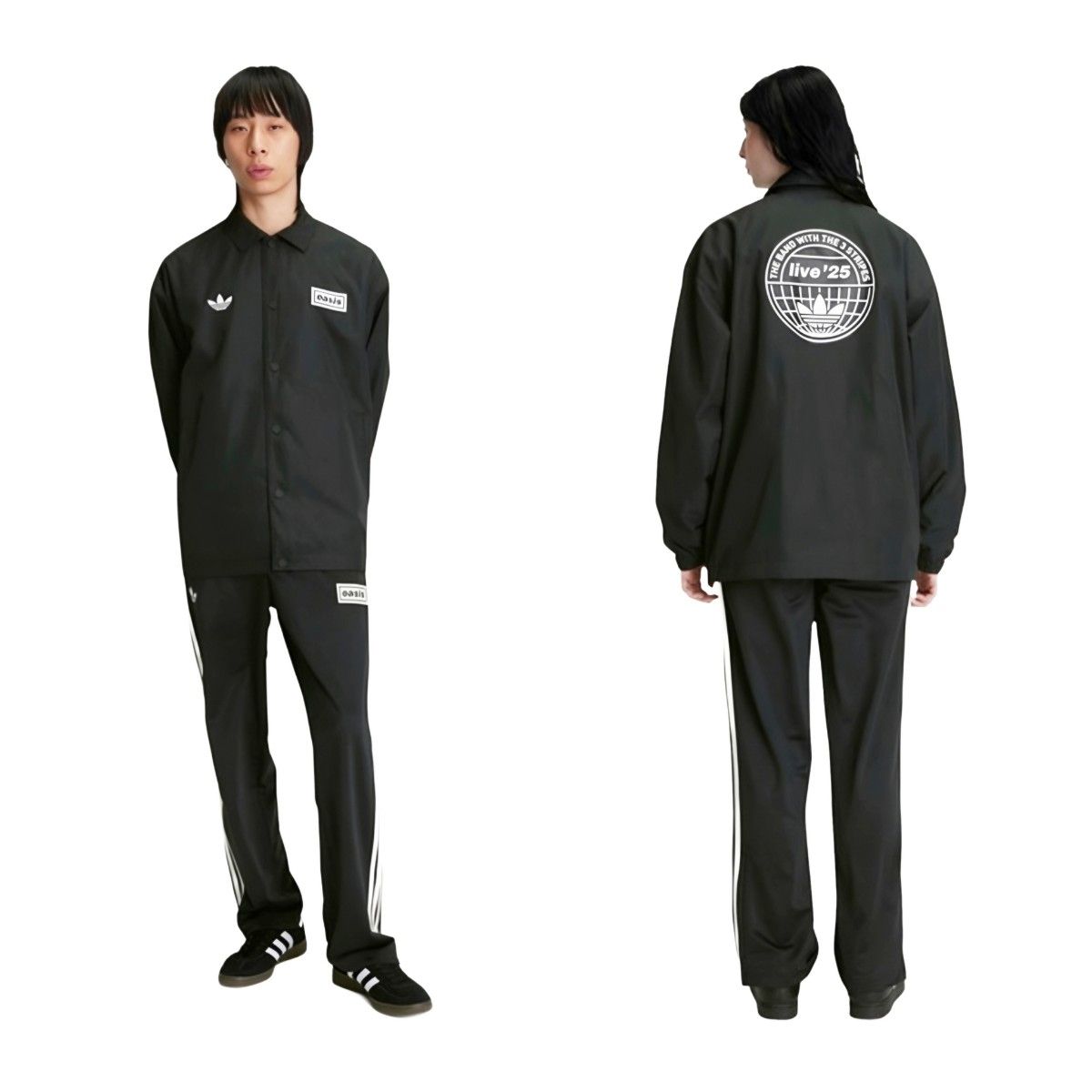 黒 3XL adidas×Oasis コーチジャケット ナイロンジャケット 男女兼用