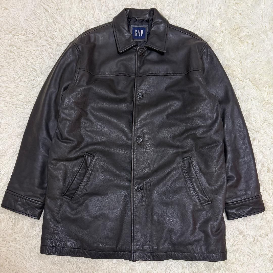 超希少】野村訓一着用 OLD GAP レザーカーコート ブラック 本革 L