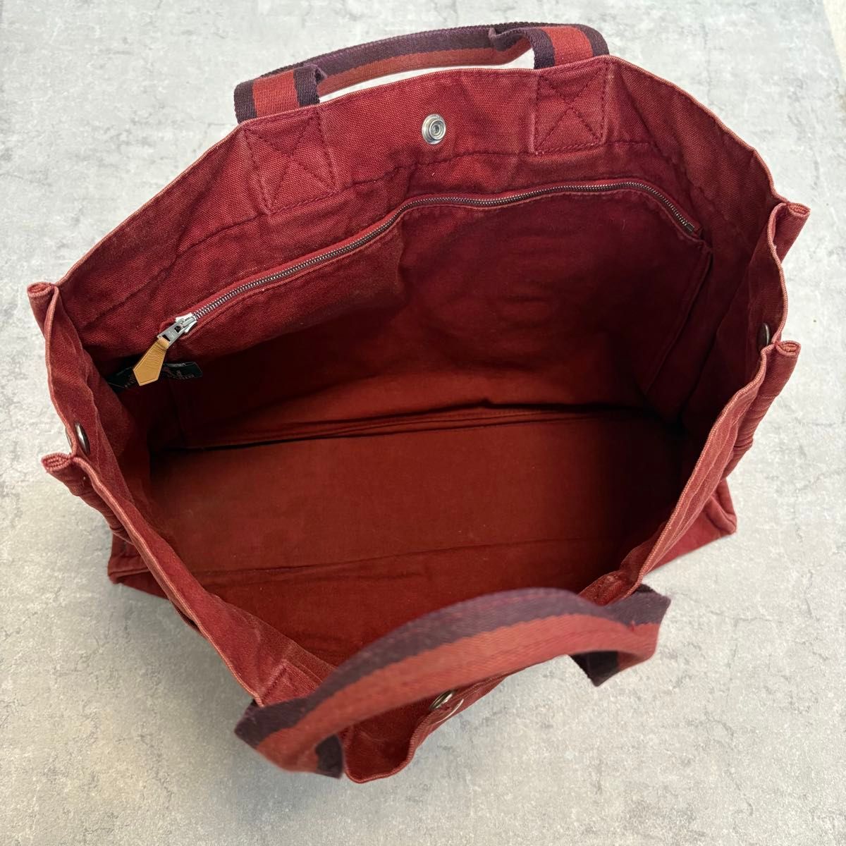 HERMES エルメス フールトゥMM キャンバス トートバッグ レッド 赤