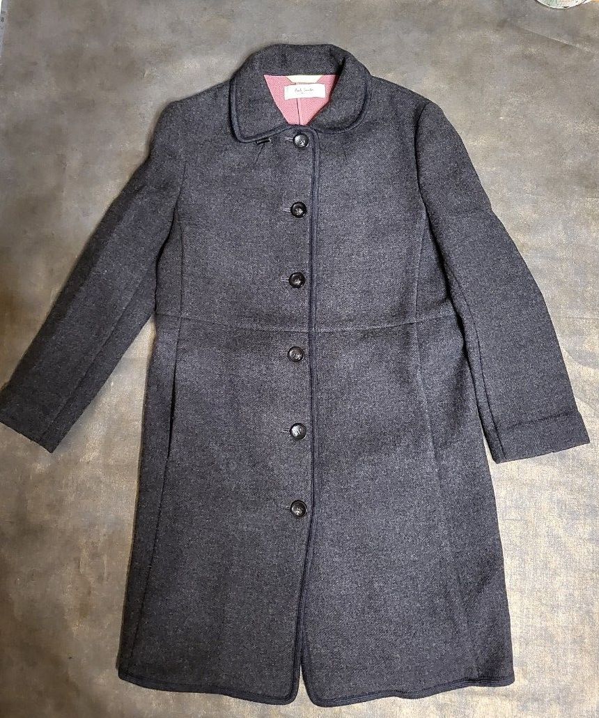 Paul Smith】ポールスミス スタンドカラーコート グレー系 裏地ピンク