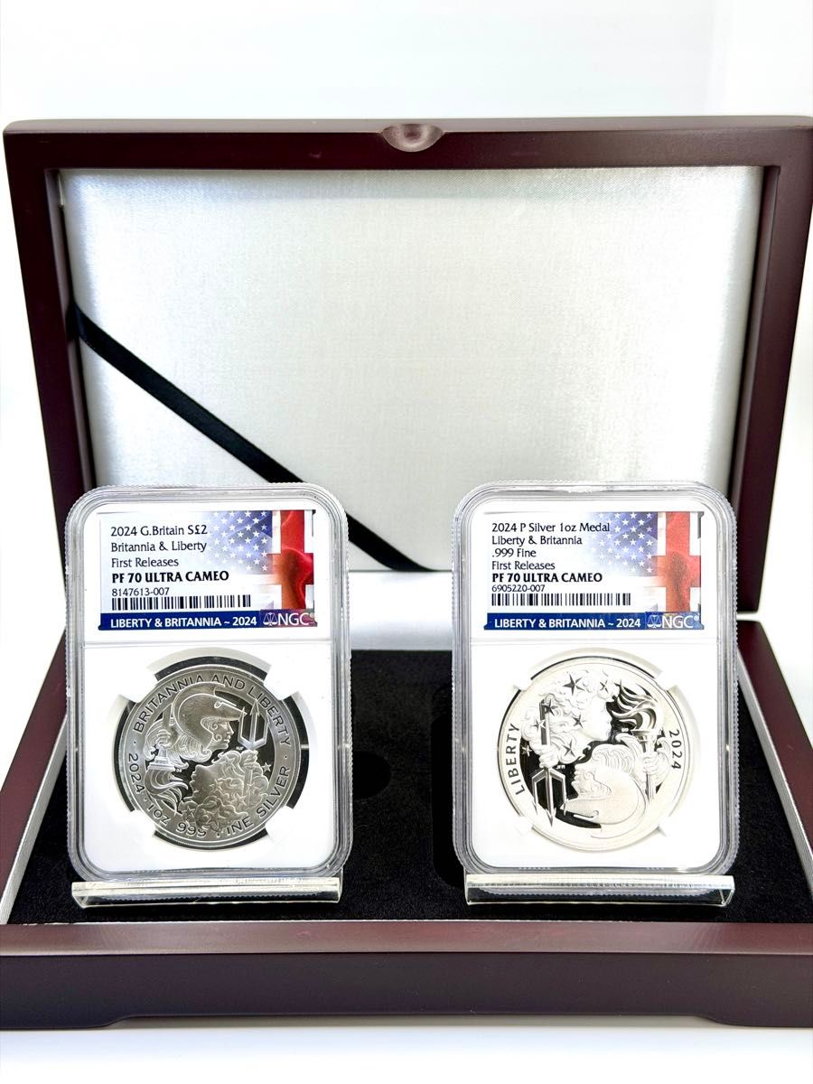2024年 ブリタニア&リバティ 銀貨 NGC PF70UC FR イギリス・アメリカ2