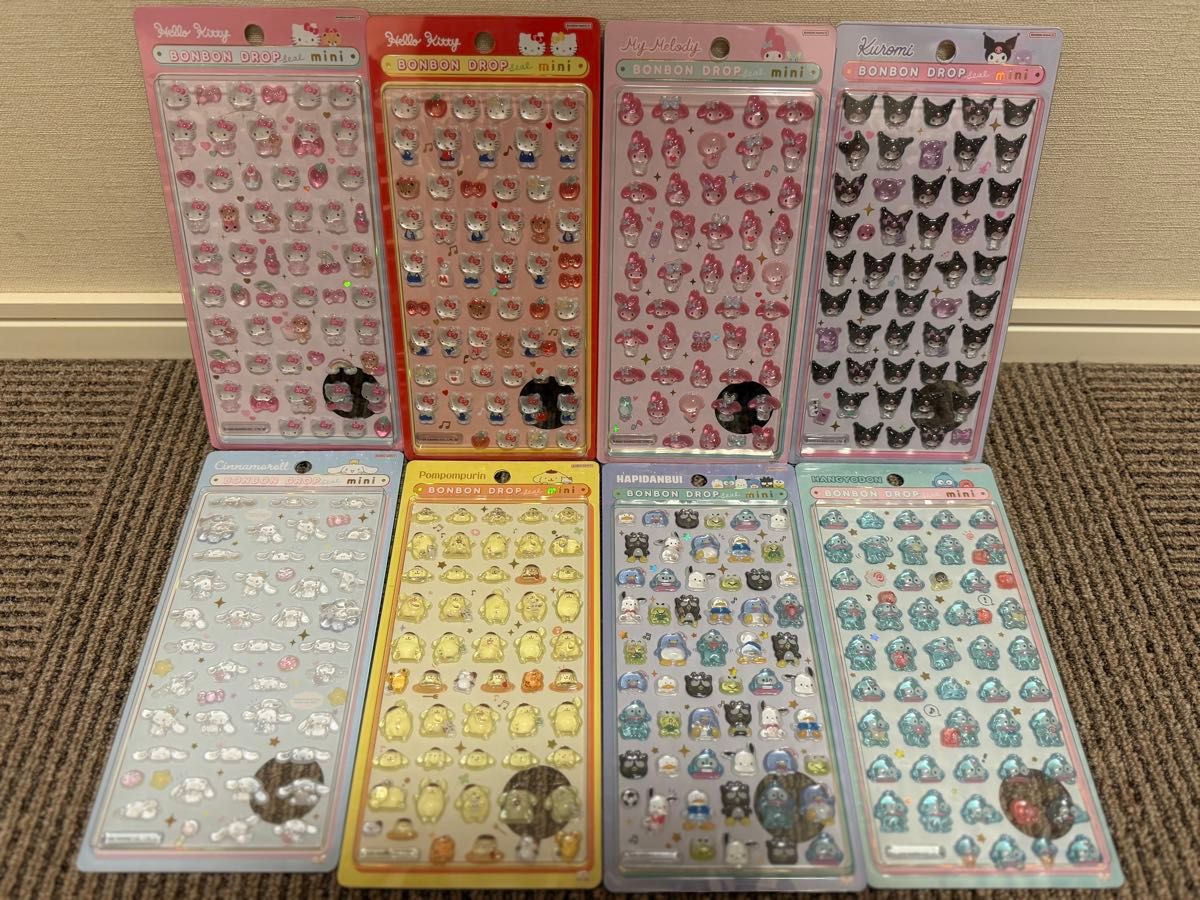 正規品】ボンボンドロップシール サンリオ ミニ コンプリート8点セット