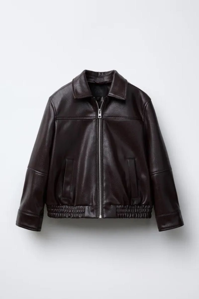 未使用 ZARA KIDS キッズ フェイクレザーボンバージャケット ザラ