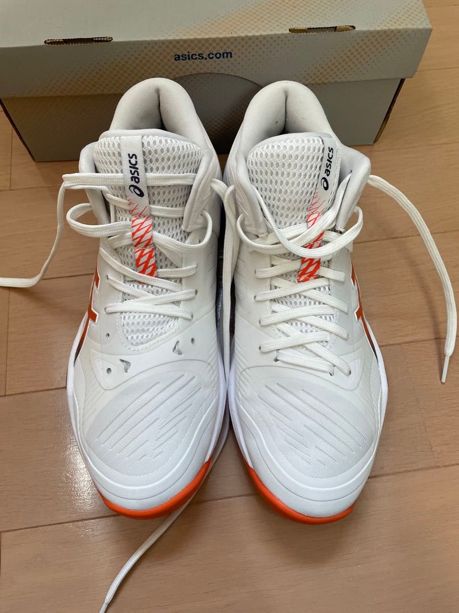 ASICS バレーボールシューズ ホワイト/オレンジ SKY ELITE FF 3 26 5cm