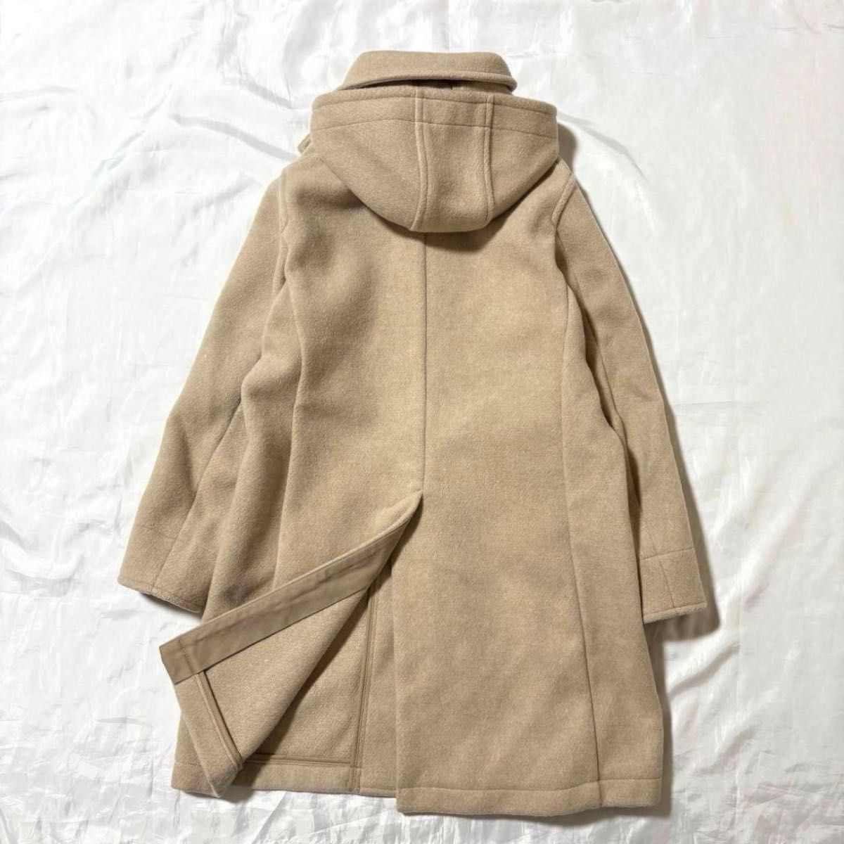 DANTON/ダントン ウールモッサ フード付 ロングコート 丸襟 牛革
