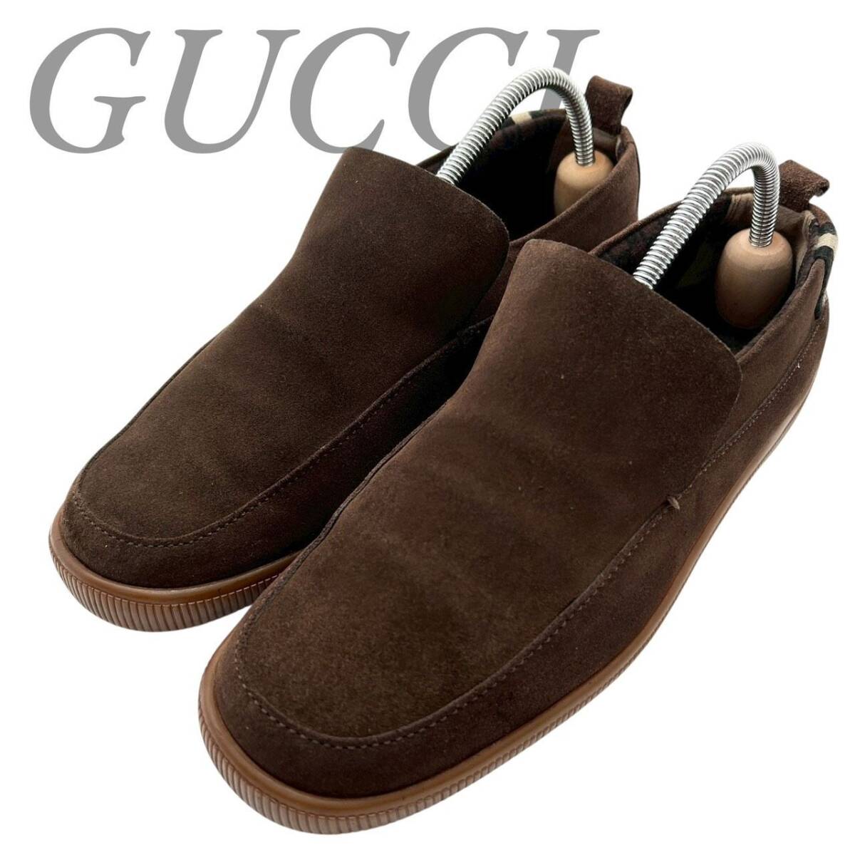 B4528】 GUCCI グッチ スリッポン ドライビングシューズ スウェード