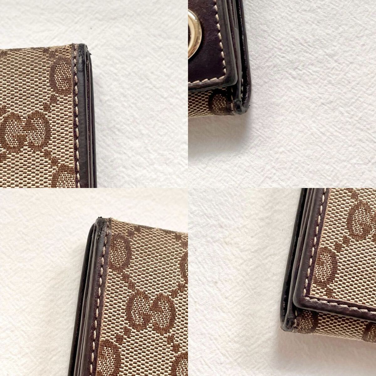 GUCCI グッチ 長財布 GGキャンバス ロゴプレート ブラウン 1118-②
