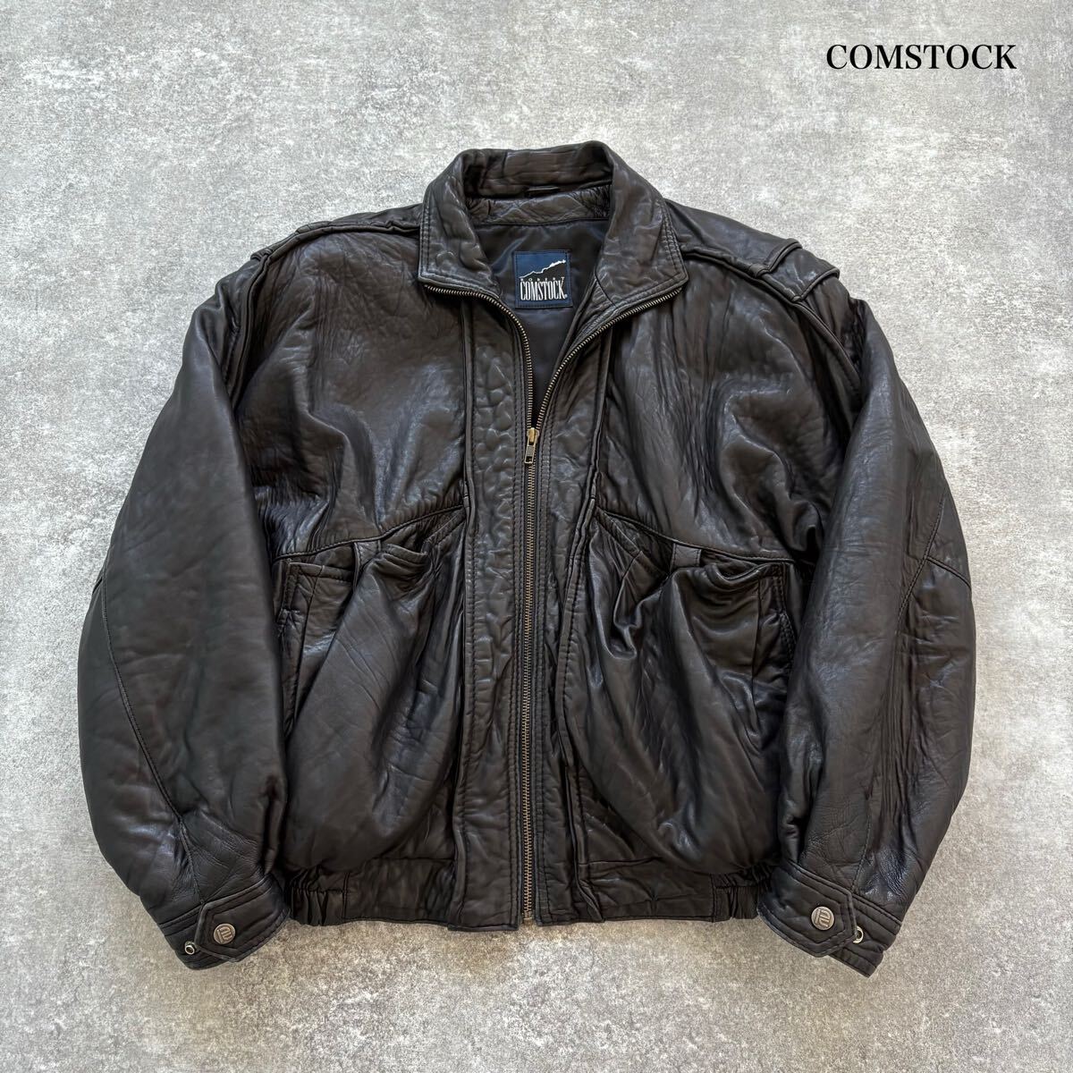 COMSTOCK】90s ヴィンテージ レザージャケット シープスキン 羊革 本革