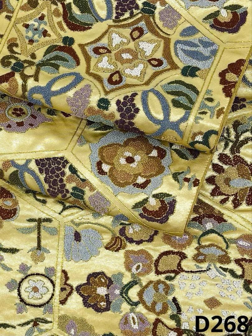 特選 相良刺繍 袋帯 唐花 未仕立て品 正絹 六通 D268｜Yahoo!フリマ