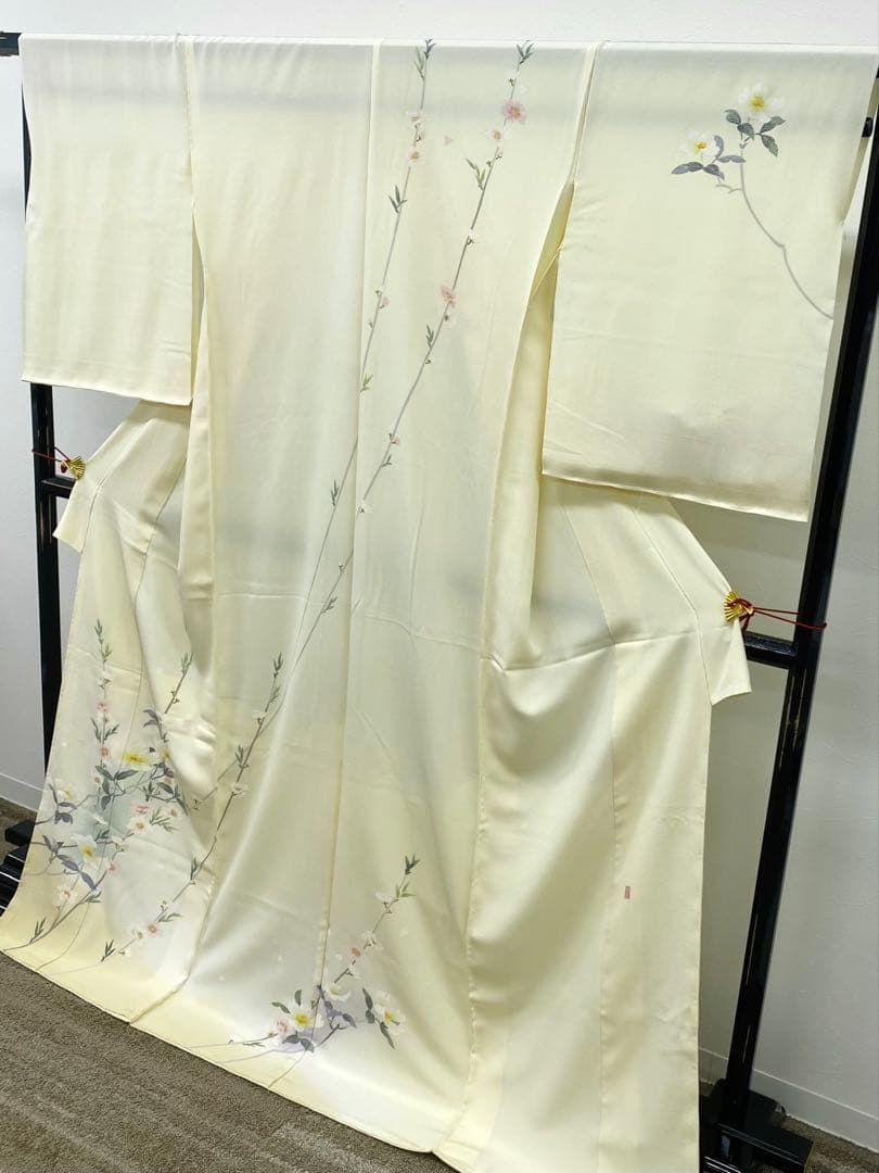 加賀友禅 菊田宏幸 落款入 訪問着 未仕立て品 仮絵羽 「花桃水木