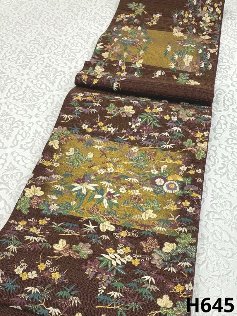 蘇州刺繍 相良刺繍 袋帯 金通し 金彩 金糸 正絹 お太鼓柄 H645｜Yahoo