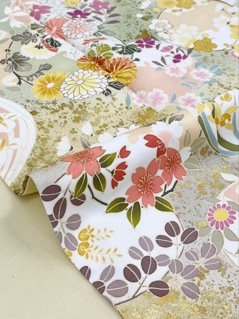 京友禅 訪問着 金駒 金彩 ぼかし 四季の花 正絹 X560｜Yahoo!フリマ