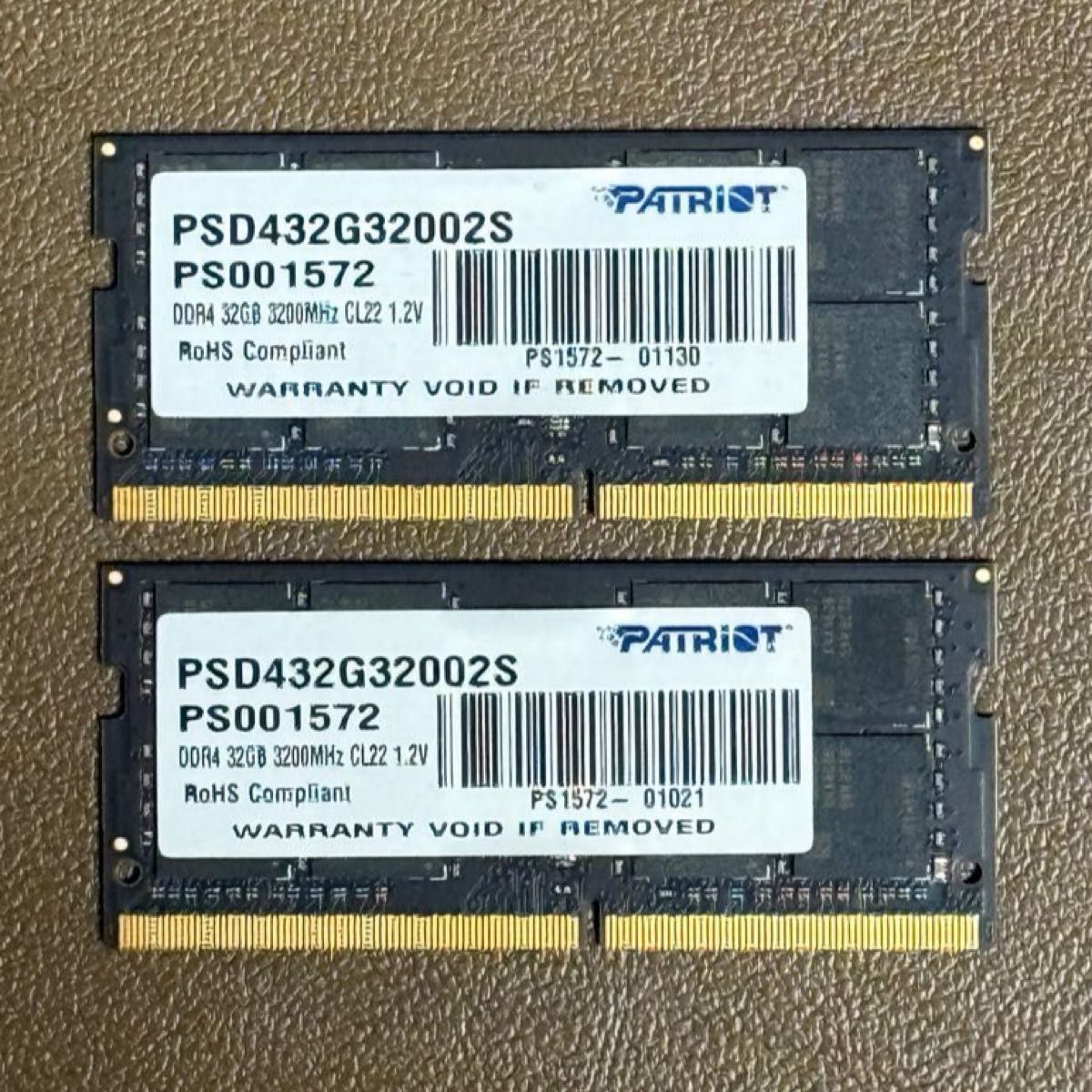 SO-DIMM 32GBx2 64GB PC4-25600 DDR4 3200MHz CL22｜Yahoo!フリマ（旧
