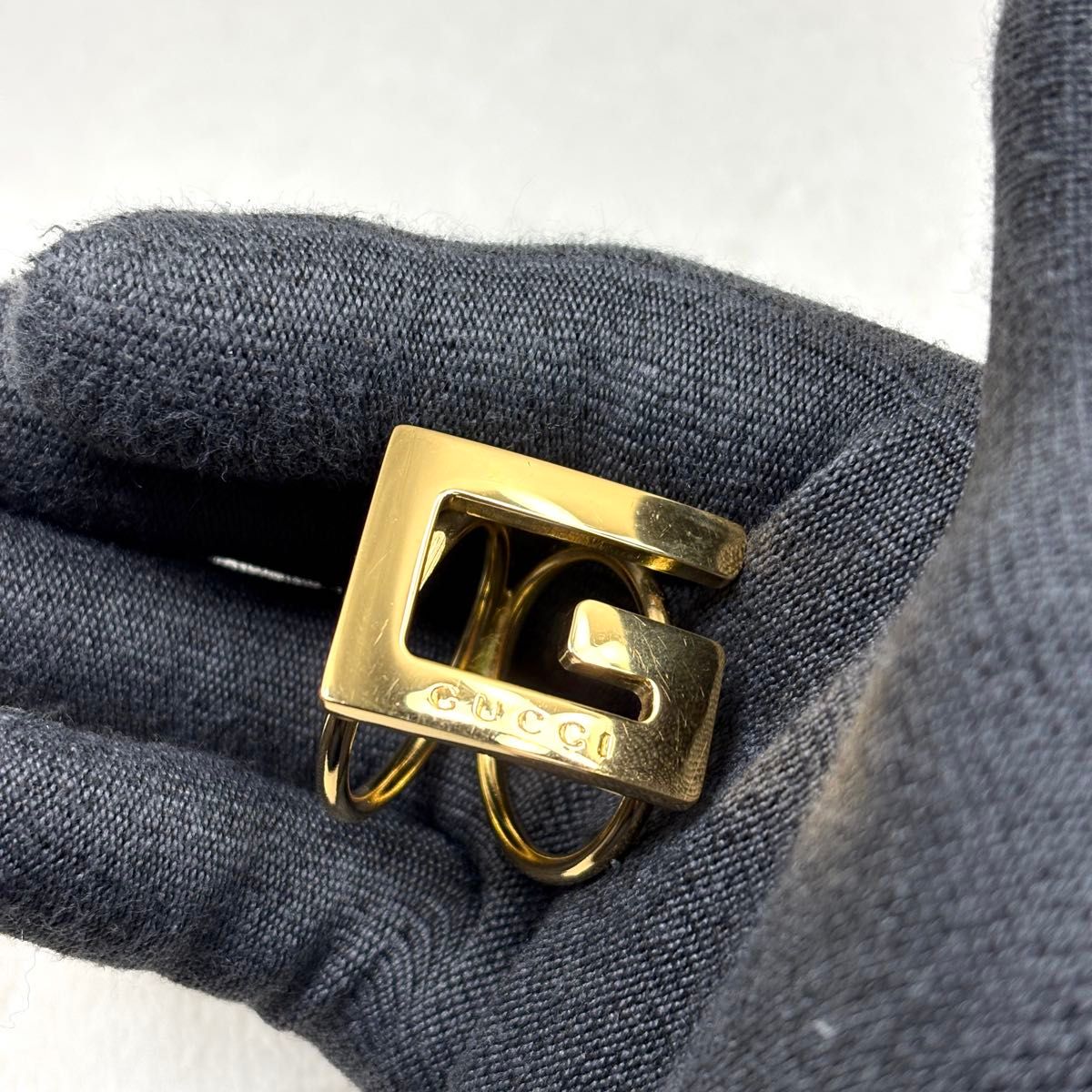 GUCCI グッチ Gロゴ スカーフリング ゴールド ヴィンテージ