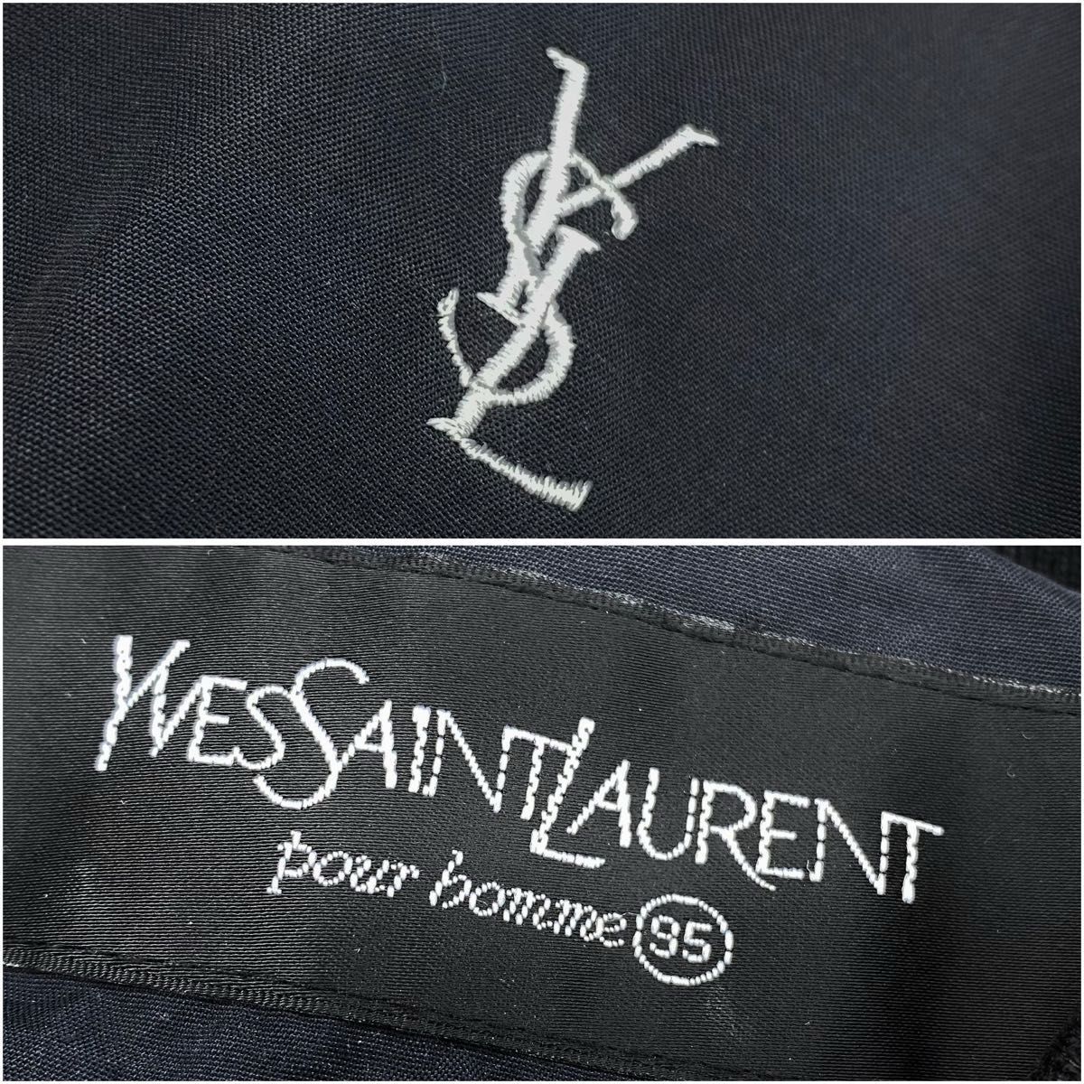 YSL イヴ・サンローラン ワンポイント刺繍ロゴ ジップアップ ブルゾン
