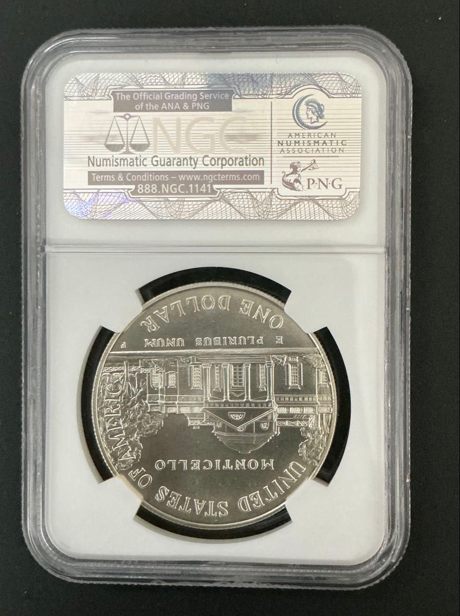 1993年 ジェファーソン 生誕250周年 1ドル銀貨 NGC MS69 アンティーク