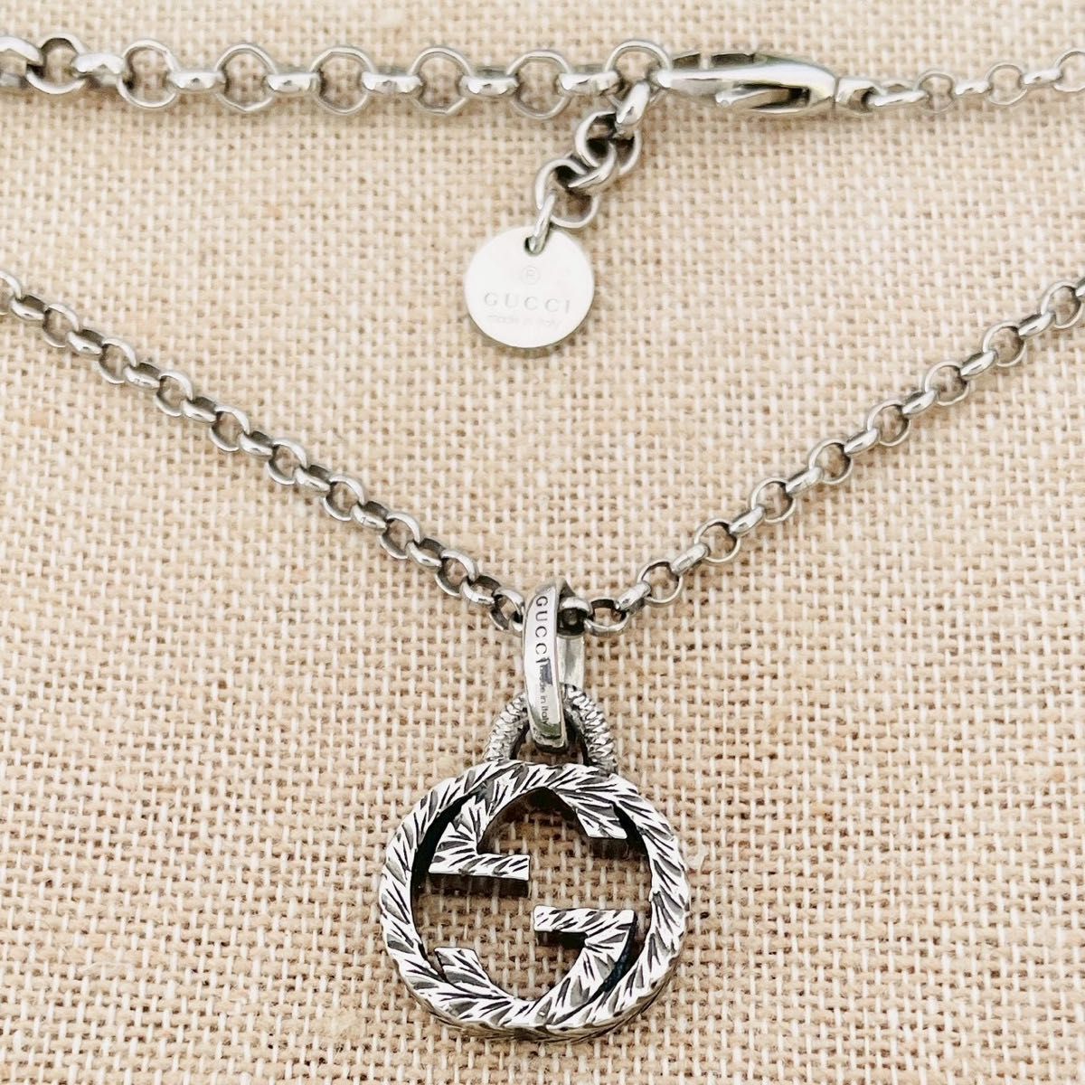 極美品 GUCCI グッチ ネックレス インターロッキング G アラベスク