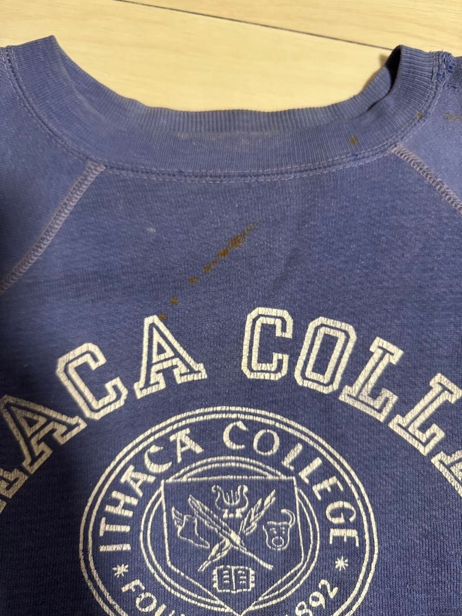 60s ナス紺 vintage sweat スウェット ラグラン フェード｜Yahoo