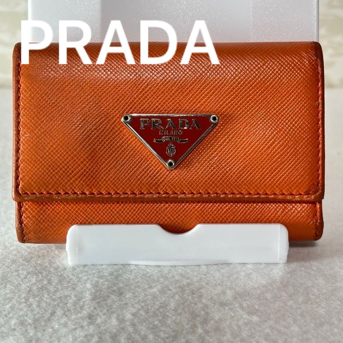 PRADA プラダ キーケース サフィアーノ オレンジ 三角ロゴ｜Yahoo
