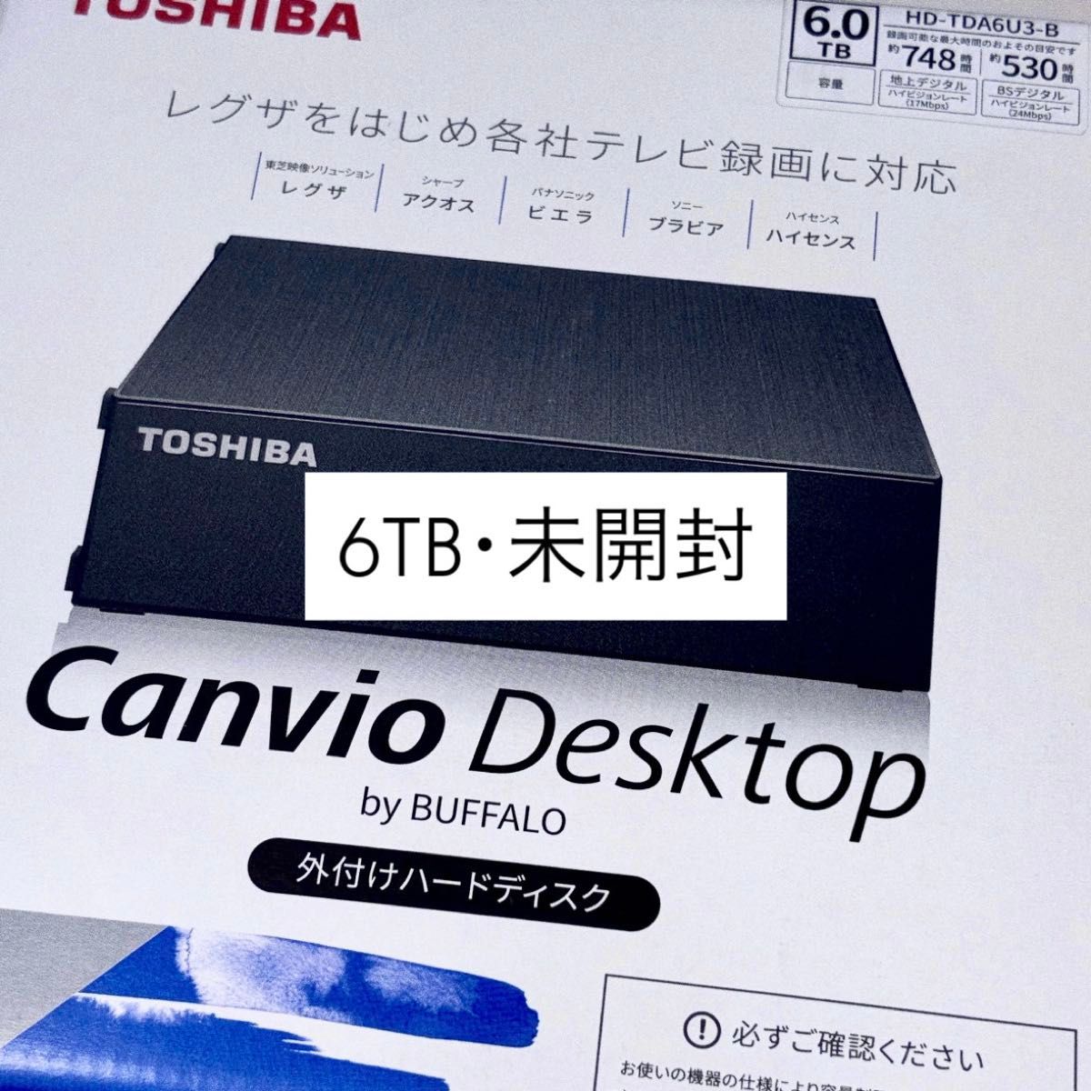 BUFFALO / 外付けHDD / HD-TDA6U3-B / 6TB (TOSHIBA DT02ABA600V