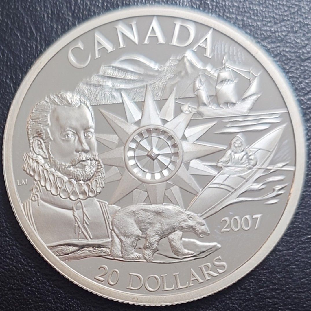 2007年カナダ銀貨 20ドル 国際極年125周年記念銀貨 silver925 大型