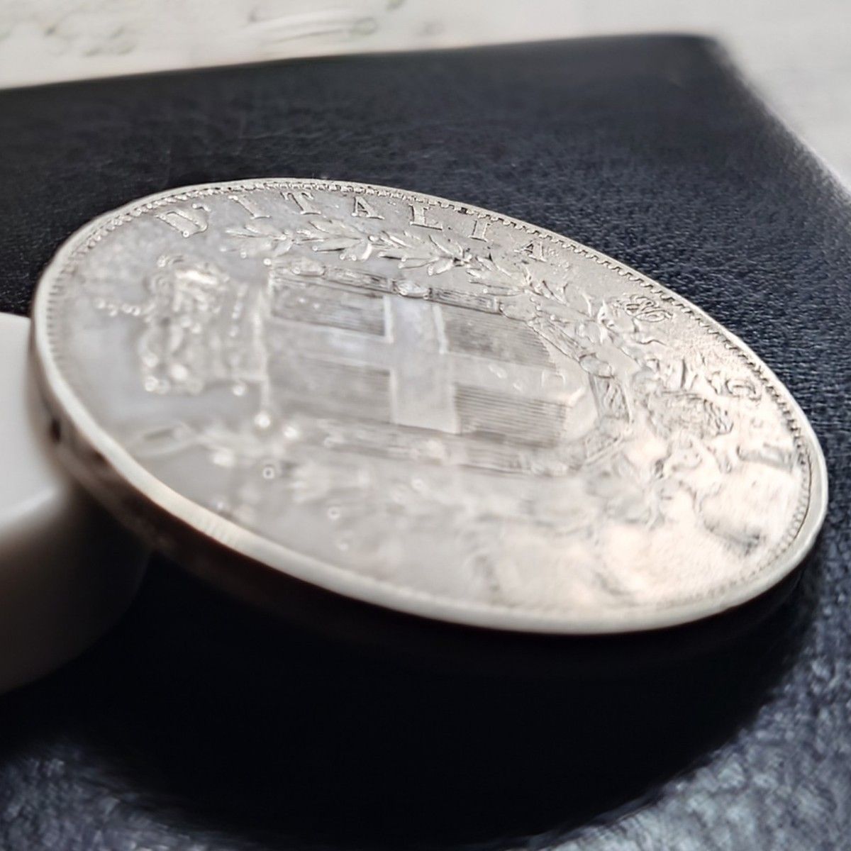 1873年 イタリア銀貨 5リラ 国王エマヌエーレ2世銀貨 silver900 大型