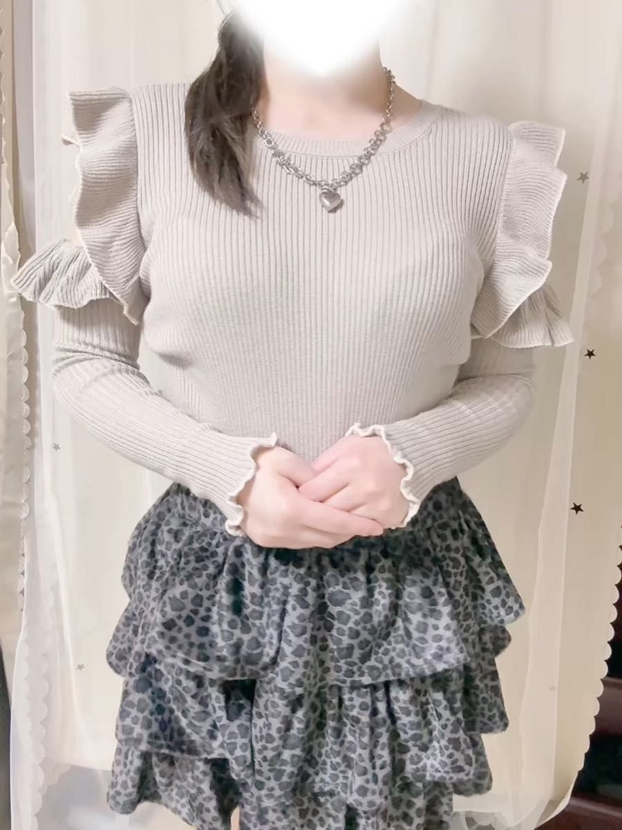 ダーリッチ darich スムースファーリブニットトップス アイボリー IVO