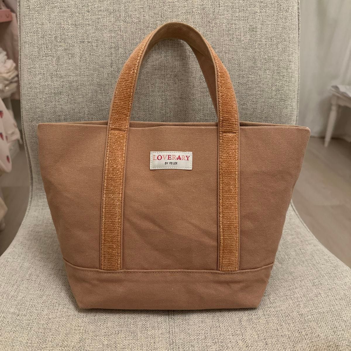 FEILER フェイラー オールドテディ ワッペントートバッグ L ベージュ