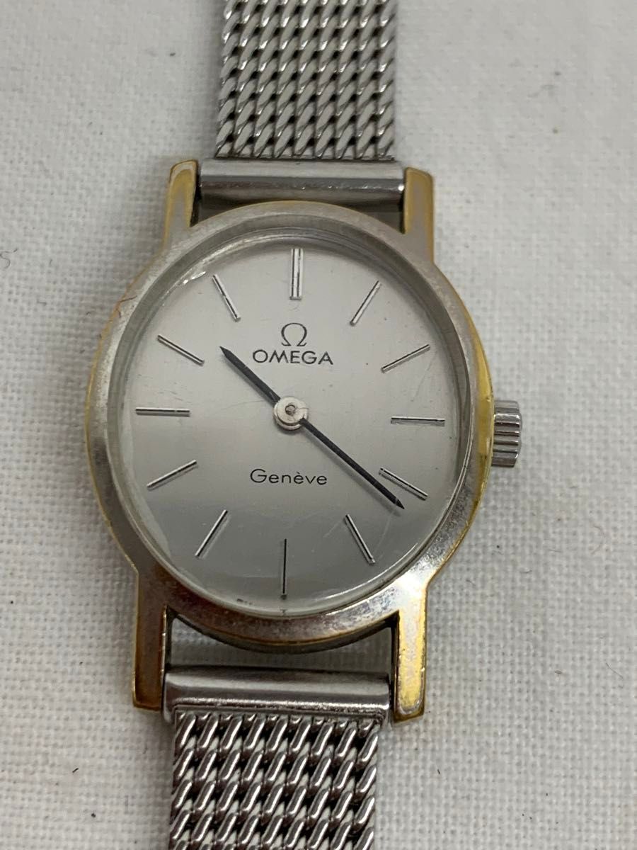 OMEGA Geneve 手巻き時計 シルバー オメガ ジュネーブ 稼動品｜Yahoo