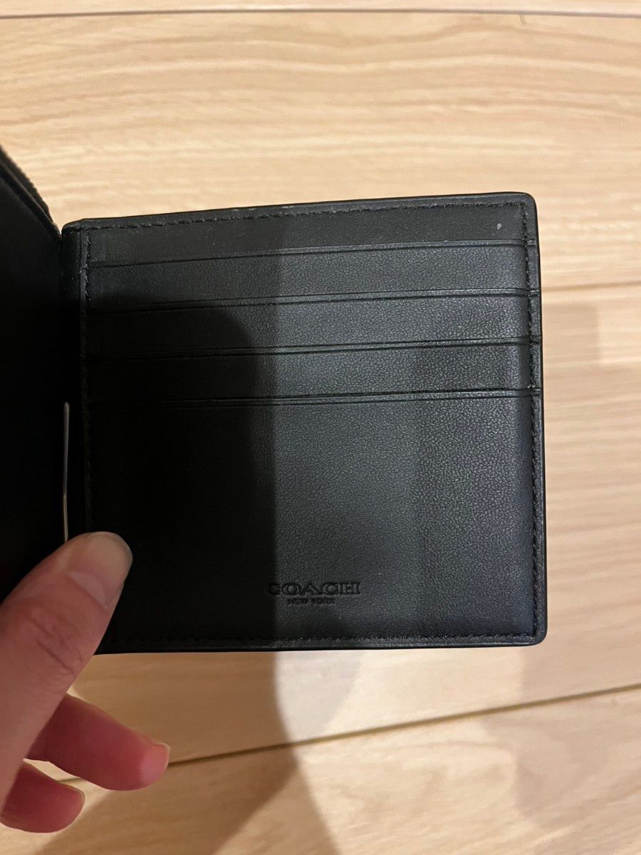 COACH ブラック マネークリップ カードケース 財布 二つ折り財布
