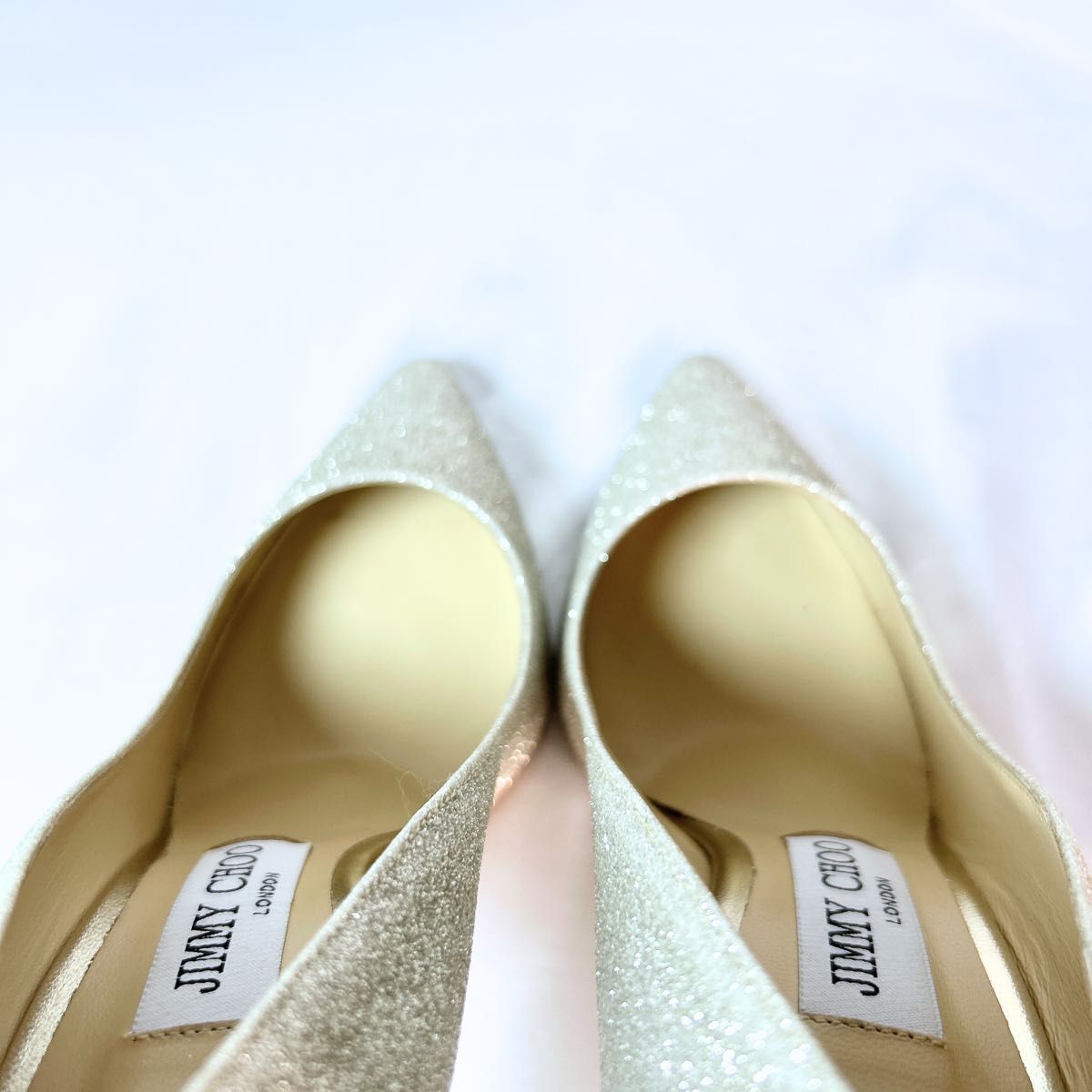 JIMMY CHOO ジミーチュウ Romy 100 Platinum Ice ダスティグリッター