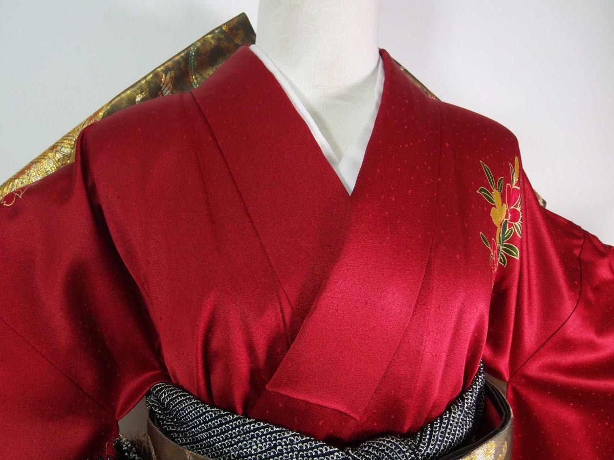 逸品】振袖 正絹 深紅×金彩 花尽くし文様 豪華絢爛 フォーマル｜Yahoo