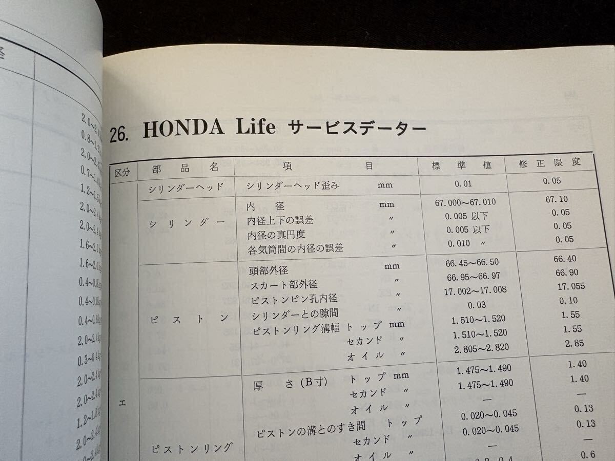 HONDA Life ライフ 360 サービスマニュアル 分解整備編 1971-1973