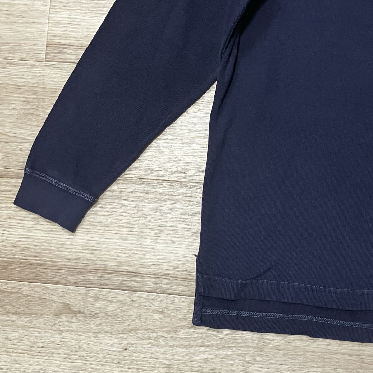 90s CHAPS RALPH LAURENヘンリーネックロンTシャツ ネイビー メンズM