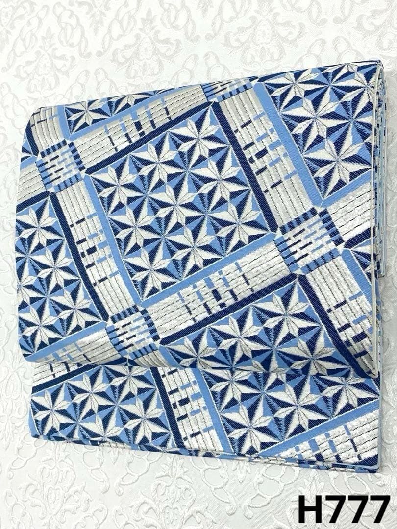 薩摩切子模様 菱文様 袋帯 銀糸 正絹 六通 H777｜Yahoo!フリマ（旧