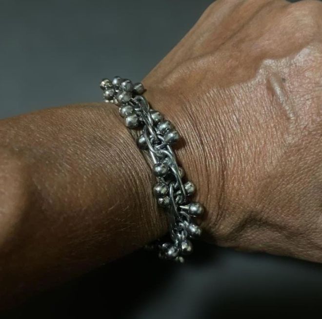 ヴィンテージ メキシコ シルバー パール DNA ブレスレット｜Yahoo