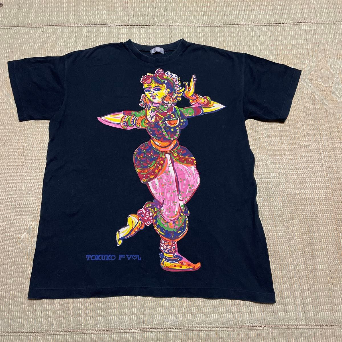 インド 舞踊 個性的なTシャツ 黒 90s 一点もの タージマハール トクコ