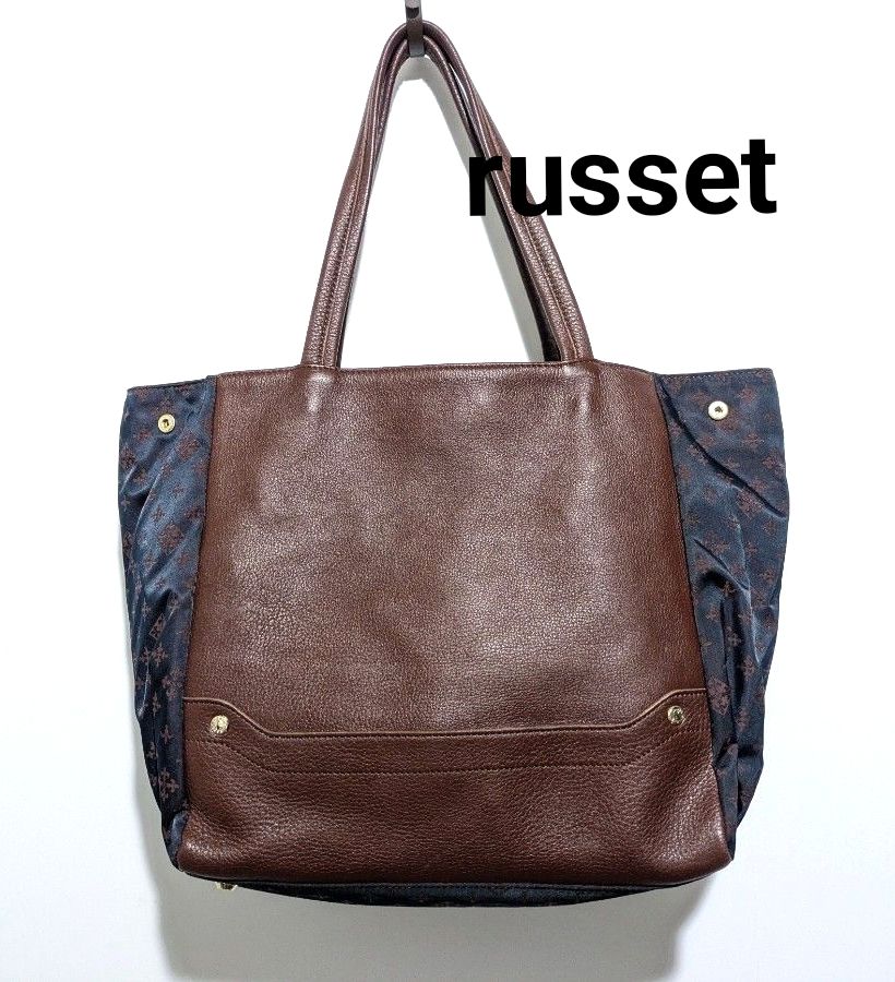 russet ラシット トートバッグ ナイロン レザー ブラウン ネイビー