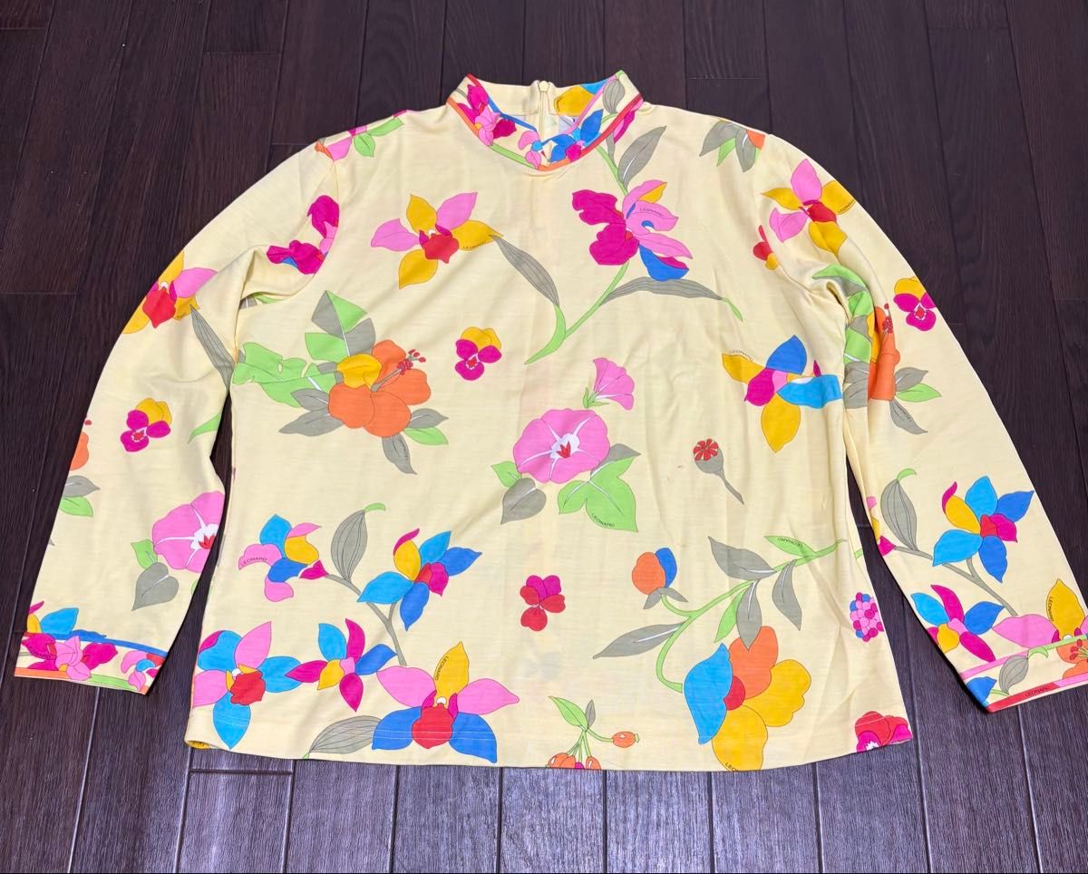 LEONARD レオナール スポーツの花柄 ハイネック カットソー 長袖