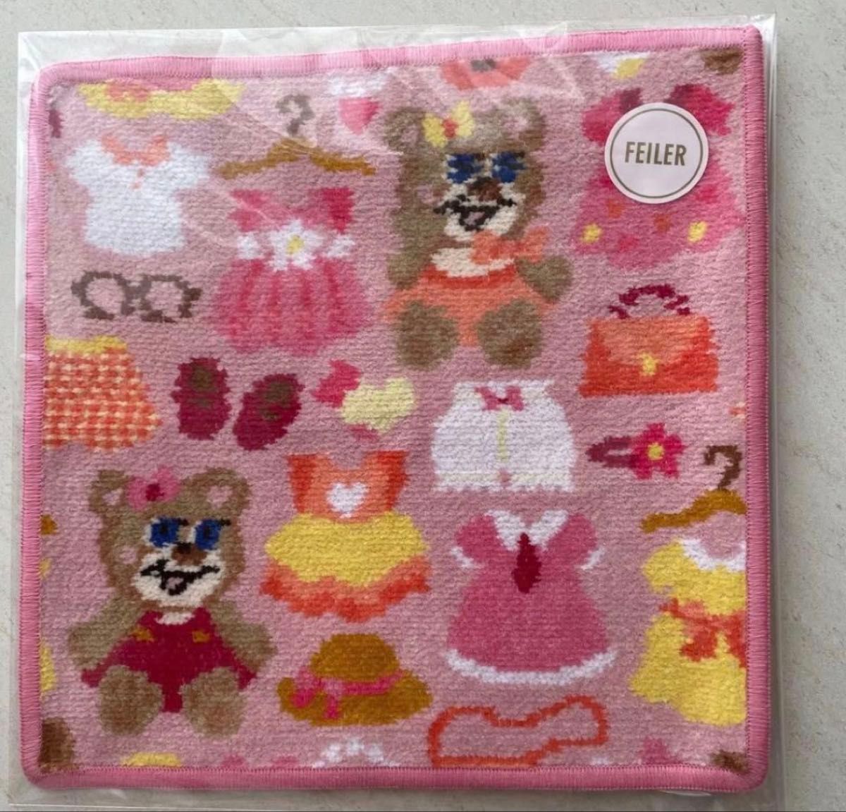 フェイラー FEILER ハンカチ クマ柄 ピンク ハッピーポップニナ｜Yahoo