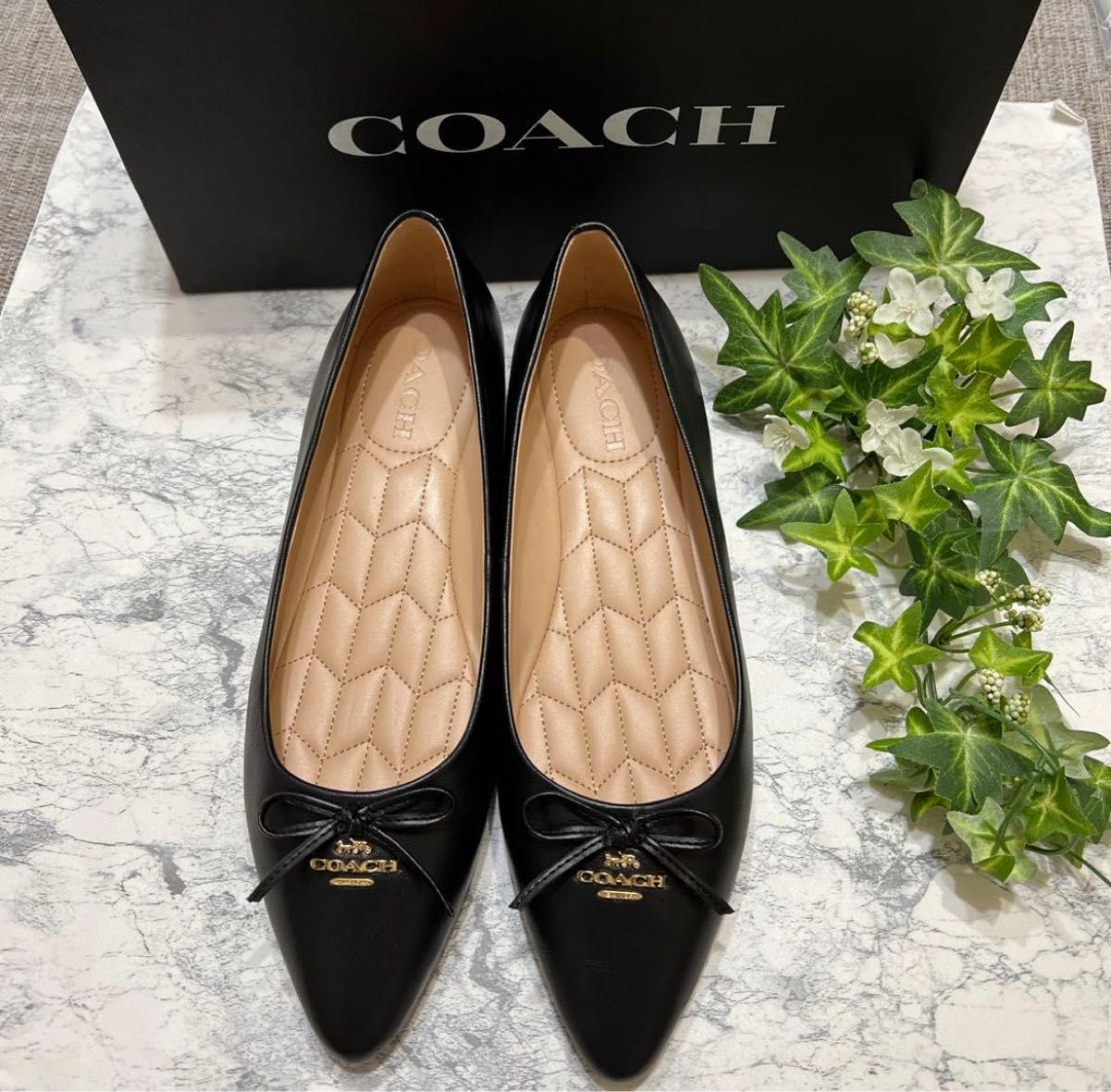 新品・未使用】【COACH】コーチ フラットシューズ 7 5C(24 5cm)黒
