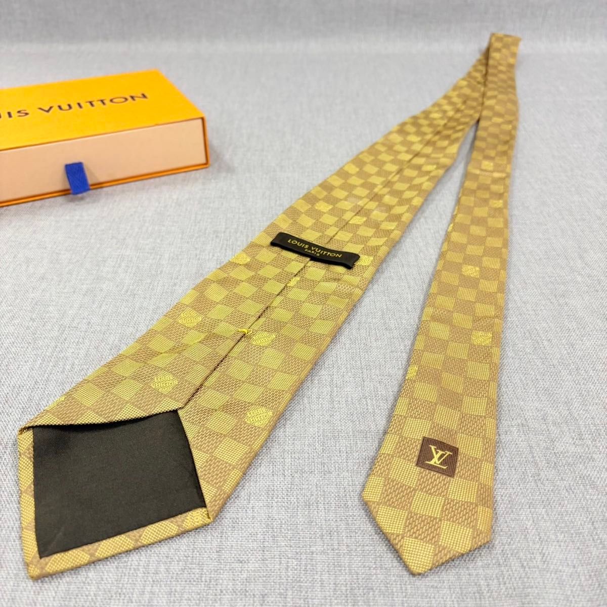 美品 LOUIS VUITTON ルイヴィトン ダミエ シルク100 ネクタイ ビジネス