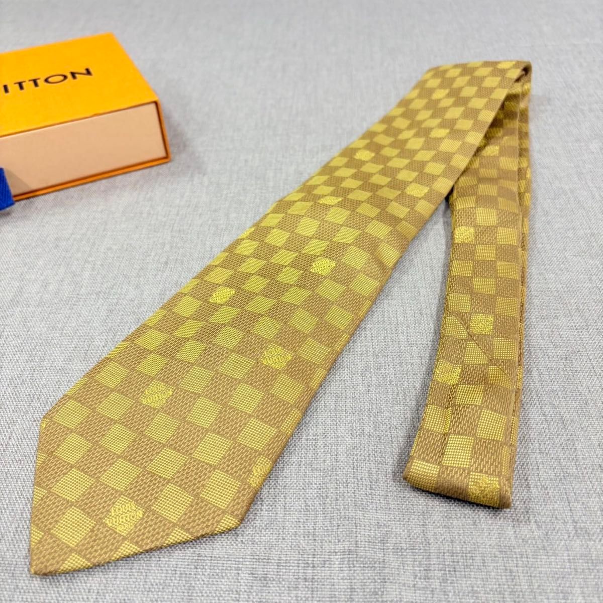 美品 LOUIS VUITTON ルイヴィトン ダミエ シルク100 ネクタイ ビジネス
